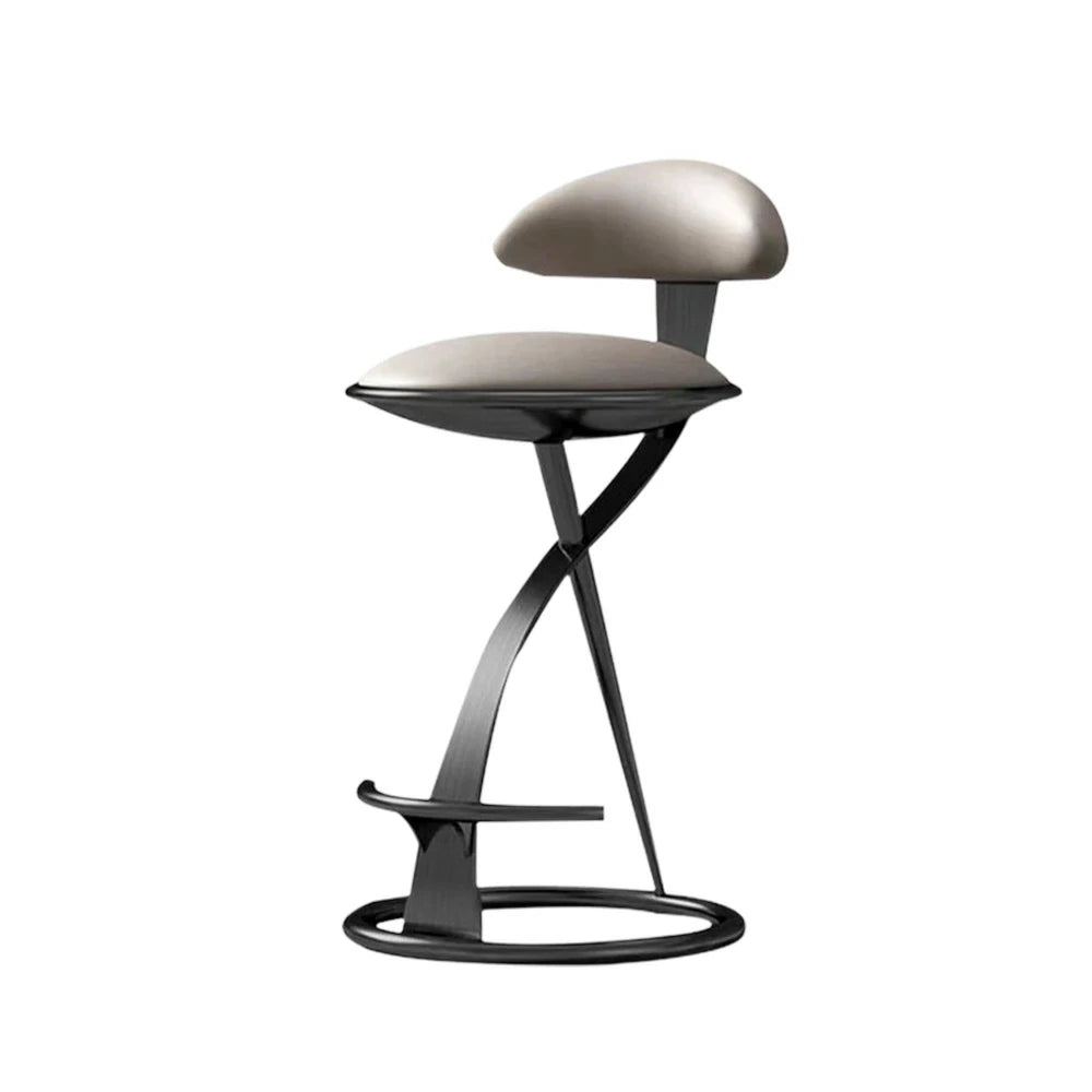 SOLARA Dining Chair Top-Grain Leather Upholstery with High-Resilience Foam, Brushed Black Stainless Steel Frame, Strong Load-Bearing Durable Design - Black