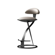 SOLARA Dining Chair Top-Grain Leather Upholstery with High-Resilience Foam, Brushed Black Stainless Steel Frame, Strong Load-Bearing Durable Design - Black