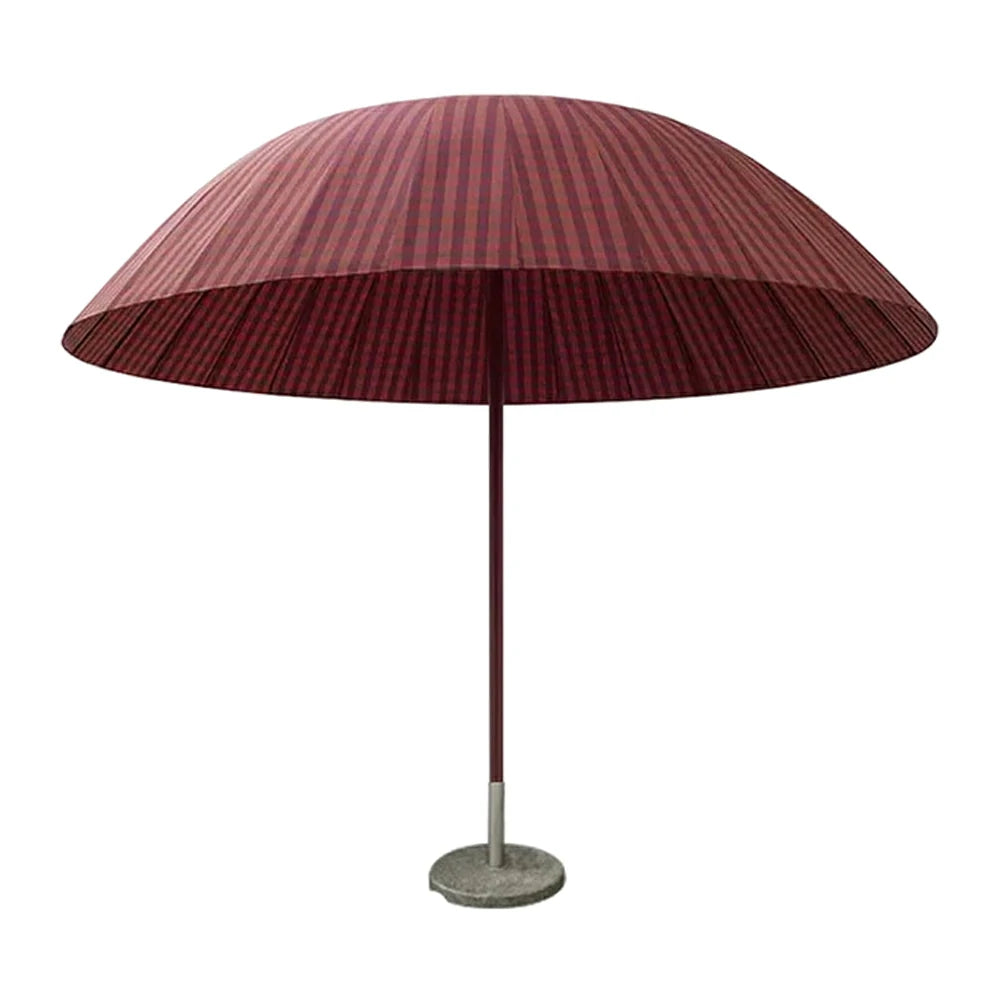 SOLARA Outdoor Central Pole Umbrella - 2.5m Round Canopy with Fade-Resistant Fabric, Strong Wind Stability, Sunshade & Rain Protection, 40kg Marble Base Included - Red