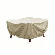 SOLARA Outdoor Table & Chair Rain Cover - 120/160/200cm Waterproof Oxford Fabric with Protective Rubber Backing, All-Weather Outdoor Protection - Beige