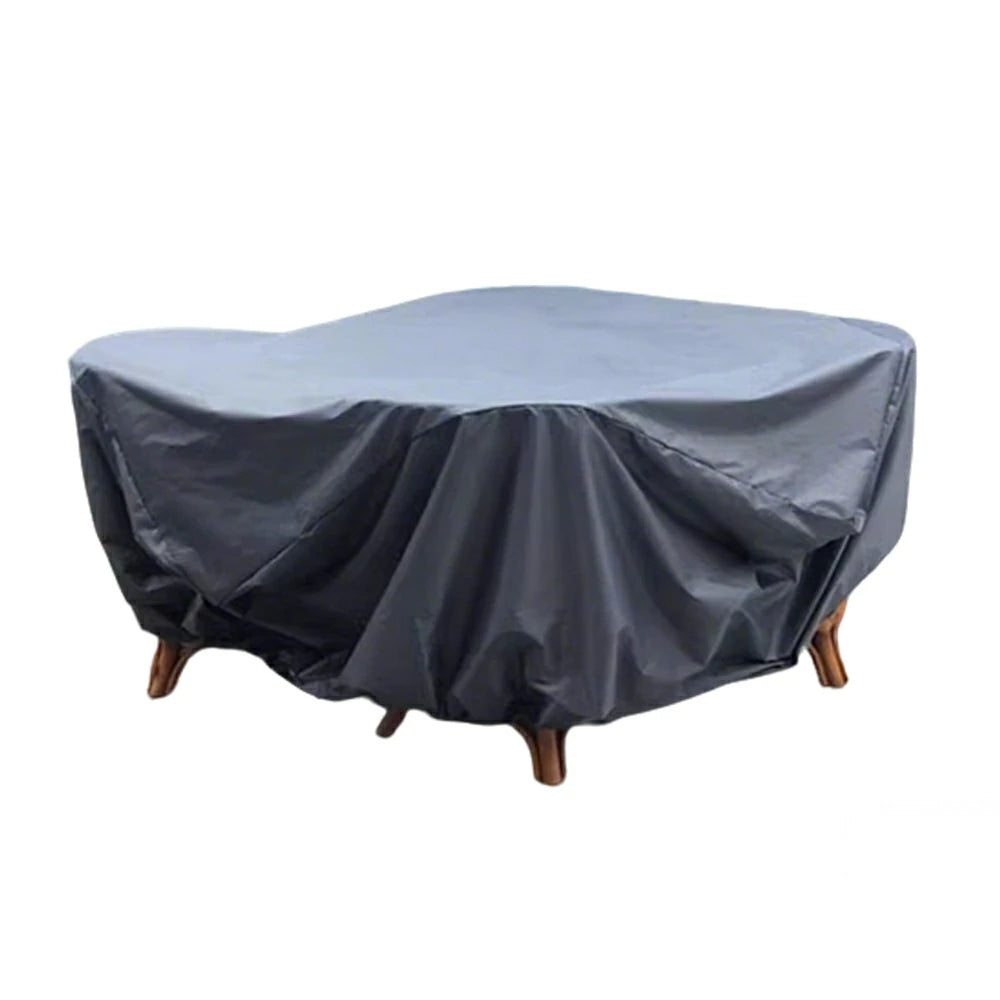 SOLARA Outdoor Table & Chair Rain Cover - 120/160/200cm Waterproof Oxford Fabric with Protective Rubber Backing, All-Weather Outdoor Protection - Grey