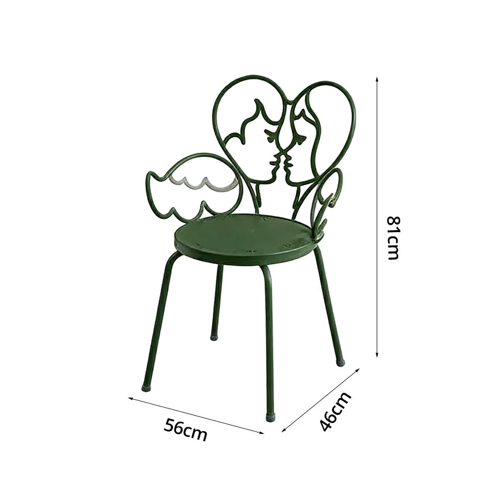 SOLARA Outdoor Dining Chair Lightweight Aluminium Frame Rust-Resistant Finish Romantic Backrest Design - Green