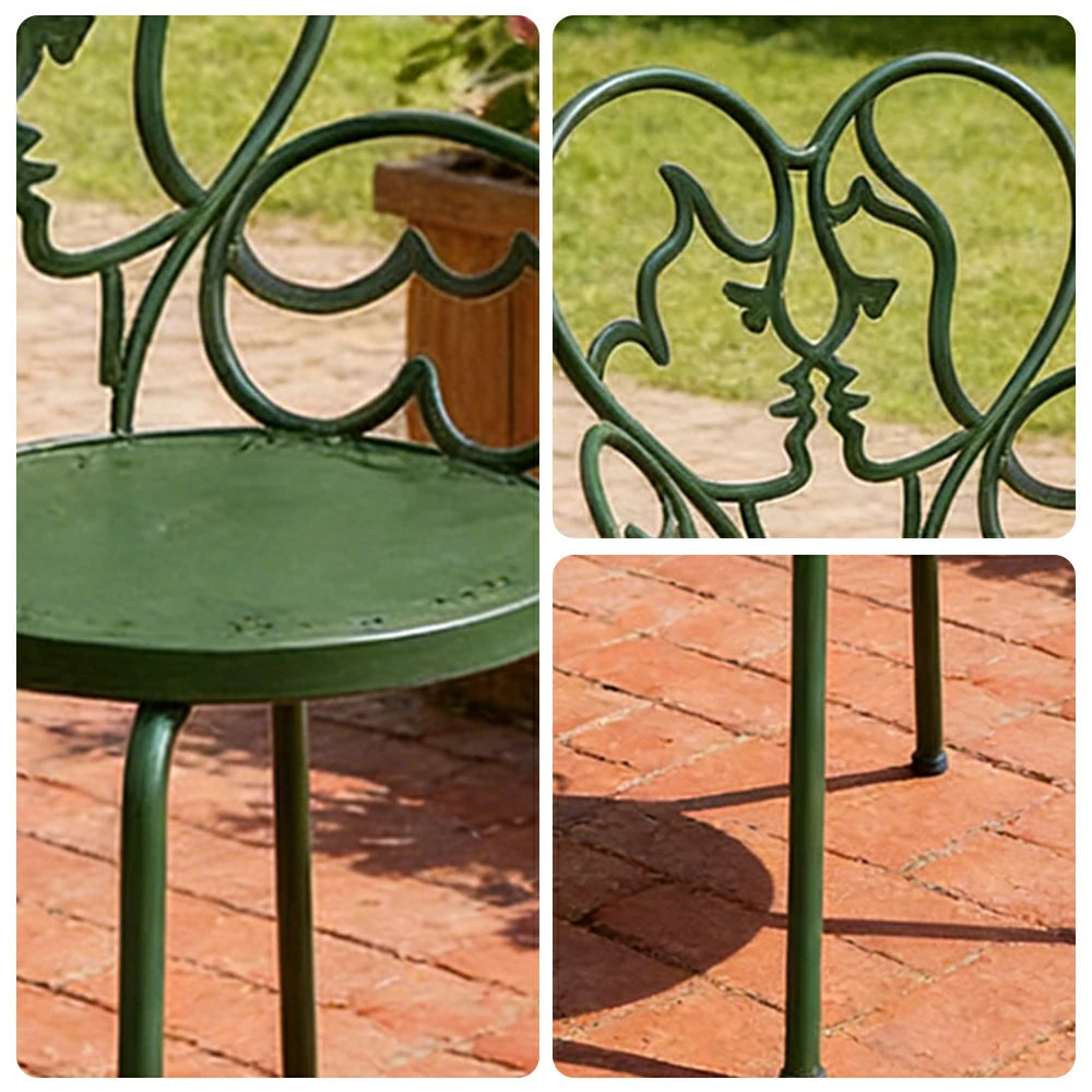 SOLARA Outdoor Dining Chair Lightweight Aluminium Frame Rust-Resistant Finish Romantic Backrest Design - Green