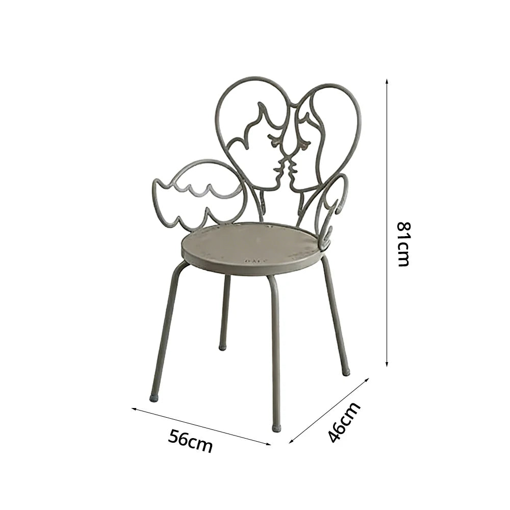 SOLARA Outdoor Dining Chair Lightweight Aluminium Frame Rust-Resistant Finish Romantic Backrest Design - Grey