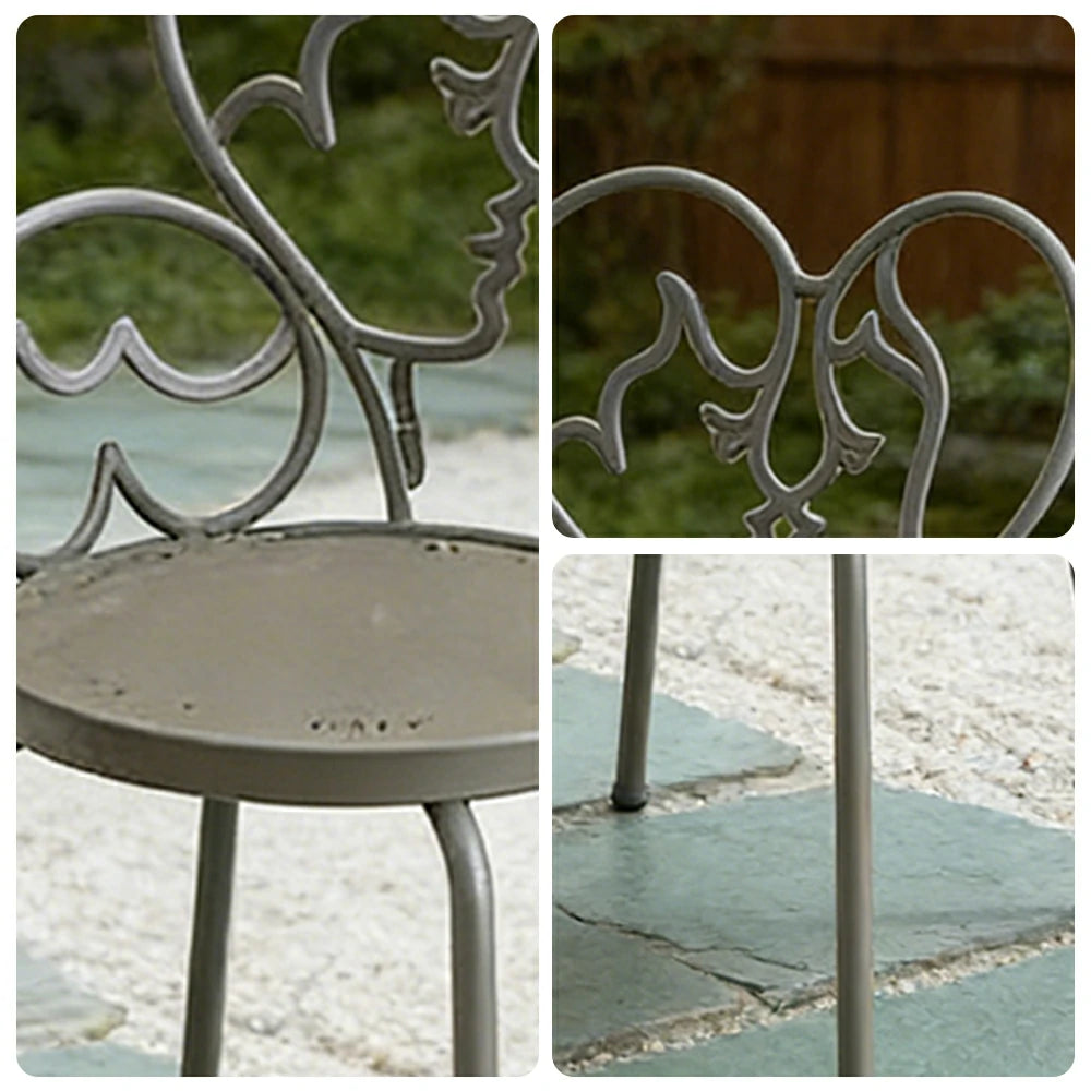 SOLARA Outdoor Dining Chair Lightweight Aluminium Frame Rust-Resistant Finish Romantic Backrest Design - Grey