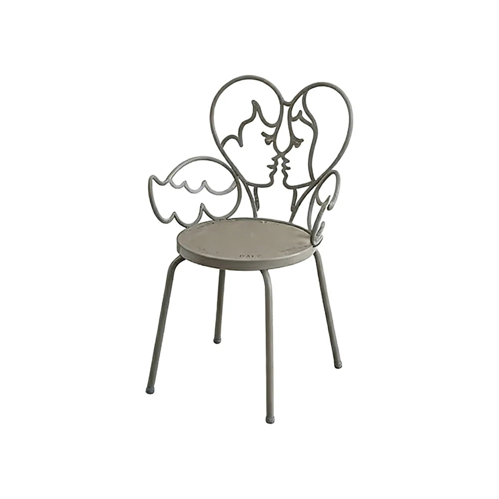 SOLARA Outdoor Dining Chair Lightweight Aluminium Frame Rust-Resistant Finish Romantic Backrest Design - Grey