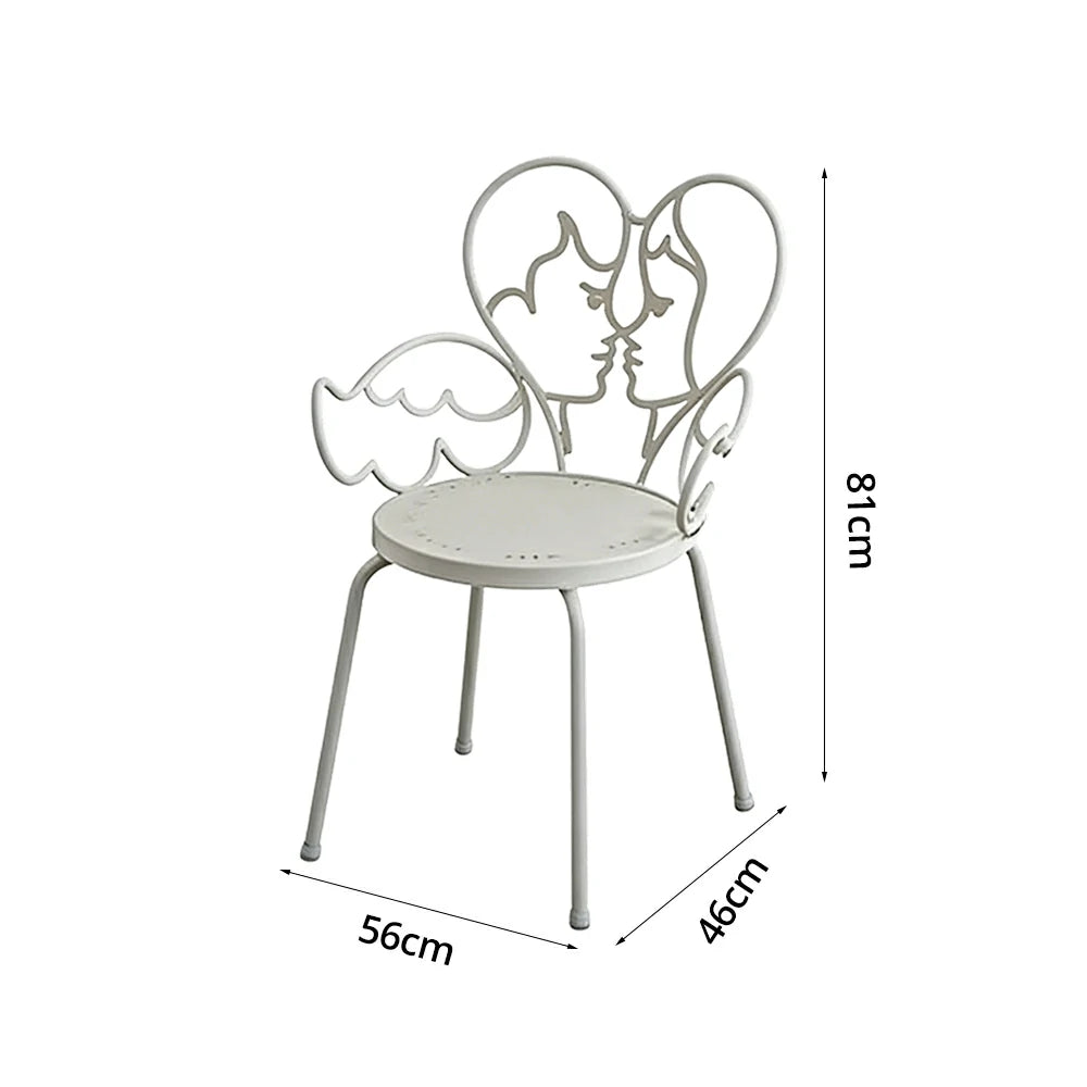 SOLARA Outdoor Dining Chair Lightweight Aluminium Frame Rust-Resistant Finish Romantic Backrest Design - White