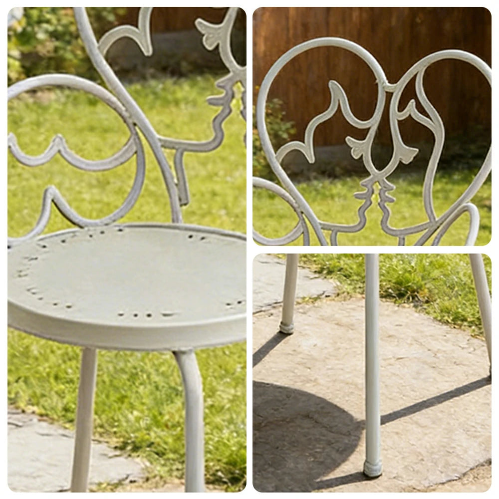 SOLARA Outdoor Dining Chair Lightweight Aluminium Frame Rust-Resistant Finish Romantic Backrest Design - White