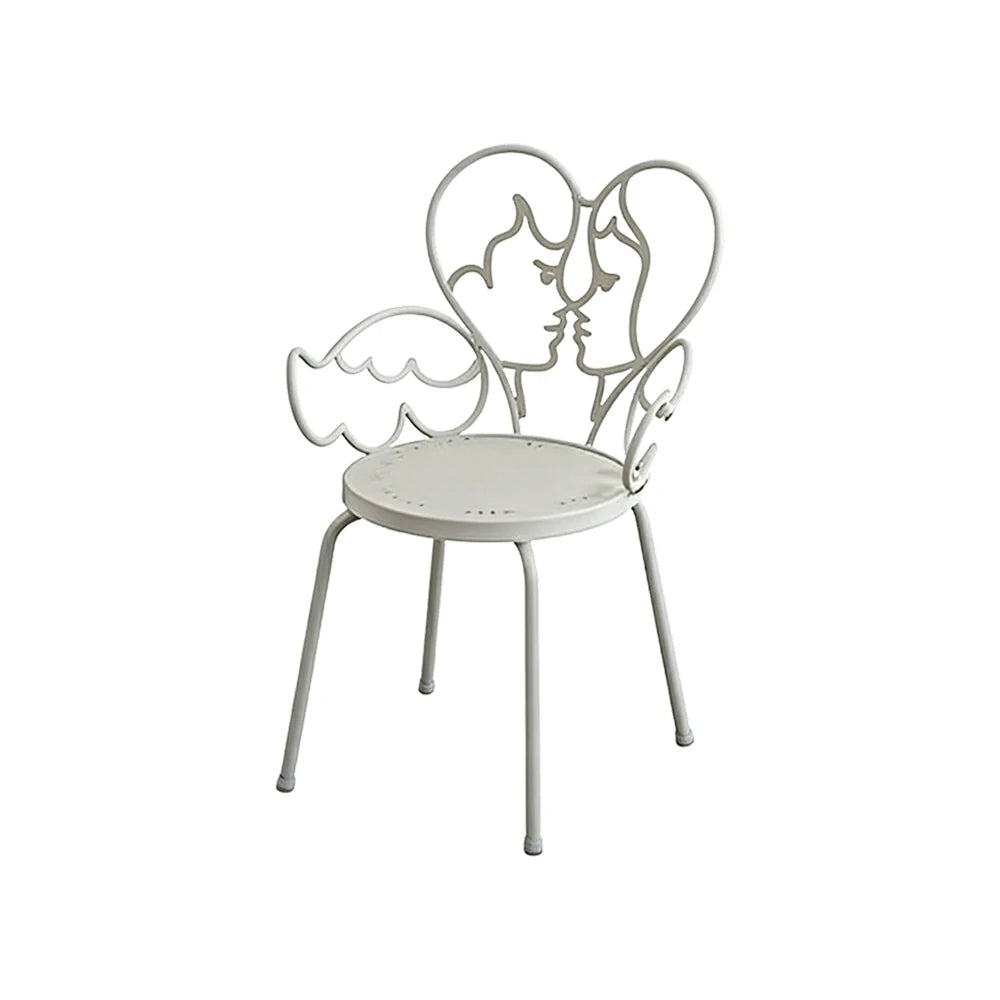 SOLARA Outdoor Dining Chair Lightweight Aluminium Frame Rust-Resistant Finish Romantic Backrest Design - White