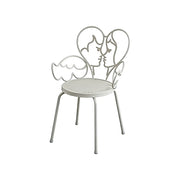 SOLARA Outdoor Dining Chair Lightweight Aluminium Frame Rust-Resistant Finish Romantic Backrest Design - White