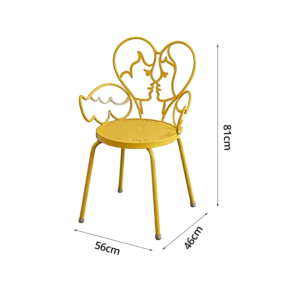 SOLARA Outdoor Dining Chair Lightweight Aluminium Frame Rust-Resistant Finish Romantic Backrest Design - Yellow