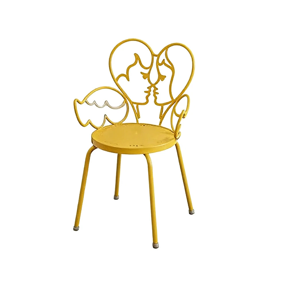 SOLARA Outdoor Dining Chair Lightweight Aluminium Frame Rust-Resistant Finish Romantic Backrest Design - Yellow