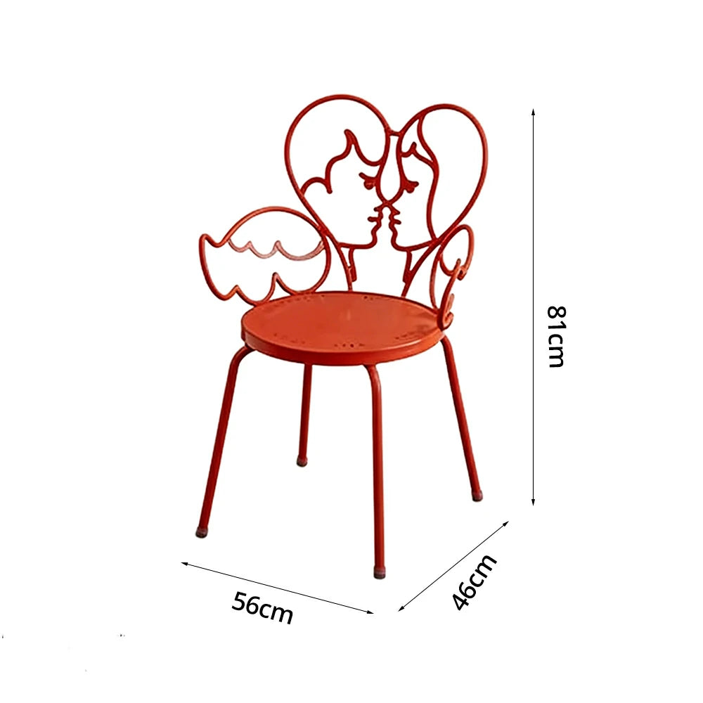 SOLARA Outdoor Dining Chair Lightweight Aluminium Frame Rust-Resistant Finish Romantic Backrest Design - Red