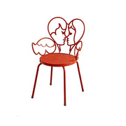 SOLARA Outdoor Dining Chair Lightweight Aluminium Frame Rust-Resistant Finish Romantic Backrest Design - Red