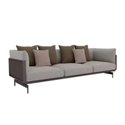 SOLARA Outdoor 3-Seater Sofa - Stainless Steel Frame with Waterproof Fabric & High-Density Foam, Modern Patio Lounge Couch - Grey