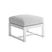 SOLARA Outdoor Aluminium Ottoman Footrest - Waterproof UV-Resistant Cushion, Powder-Coated Frame for Patio Garden Balcony Use - White
