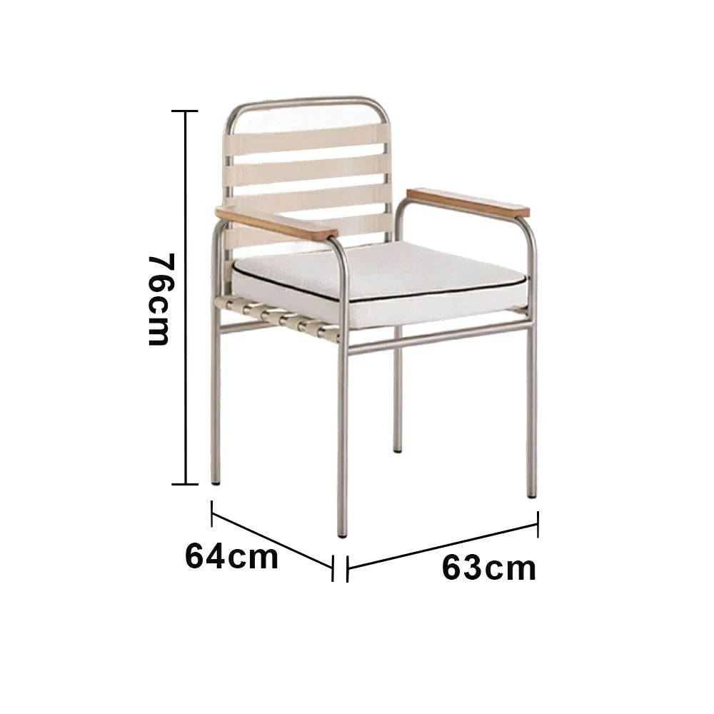 SOLARA Outdoor Aluminium Lounge Chair - Powder-Coated Alloy Frame with Waterproof Cushioned Seat, Breathable Quick-Dry Fabric, Modern Patio Armchair - White
