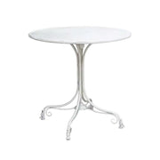 SOLARA 60/80cm Round Dining Table - Vintage French Style Design, Spacious Tabletop with Sturdy Iron Legs, Patio Balcony Indoor Dining Table - White
