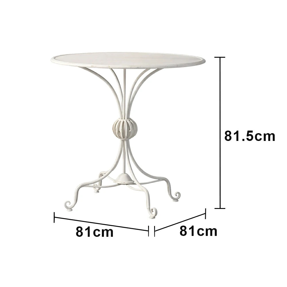 SOLARA Vintage Dining Table - Spacious Tabletop, Durable Iron Legs, Patio Balcony Garden Indoor Outdoor Table
