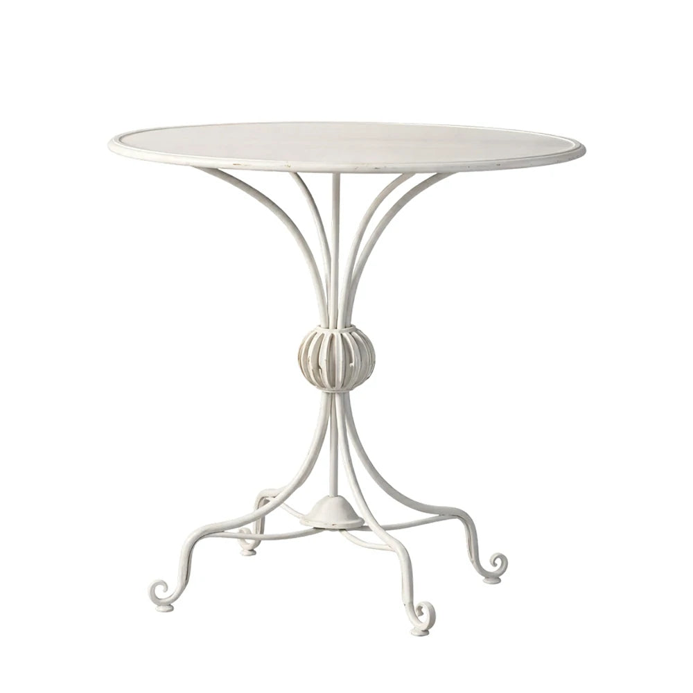 SOLARA Vintage Dining Table - Spacious Tabletop, Durable Iron Legs, Patio Balcony Garden Indoor Outdoor Table