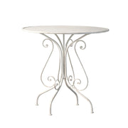 SOLARA French Vintage Table - Distressed Style Top, Strong Iron Frame, Patio Balcony Indoor Dining Table