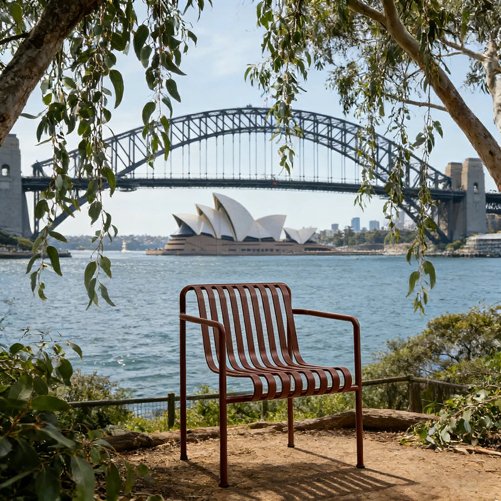 SOLARA Outdoor Metal Seating Collection - Bench, Lounger, Bar Stool & Dining Chair, Heavy-Duty Steel Frame, Weather-Resistant Finish - Wine