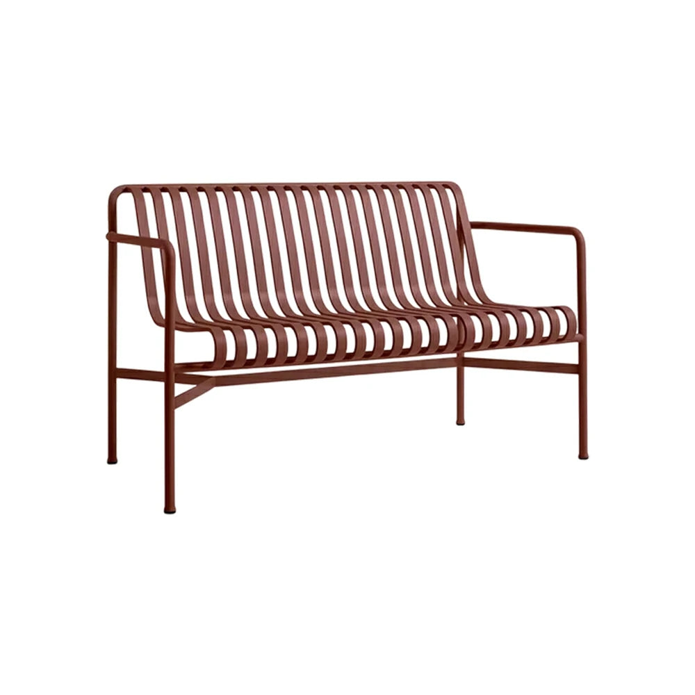 SOLARA Outdoor Metal Seating Collection - Bench, Lounger, Bar Stool & Dining Chair, Heavy-Duty Steel Frame, Weather-Resistant Finish - Wine