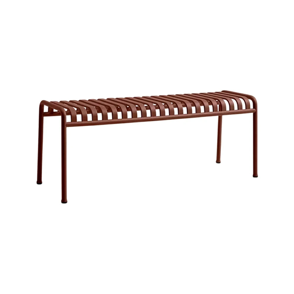 SOLARA Outdoor Metal Seating Collection - Bench, Lounger, Bar Stool & Dining Chair, Heavy-Duty Steel Frame, Weather-Resistant Finish - Wine
