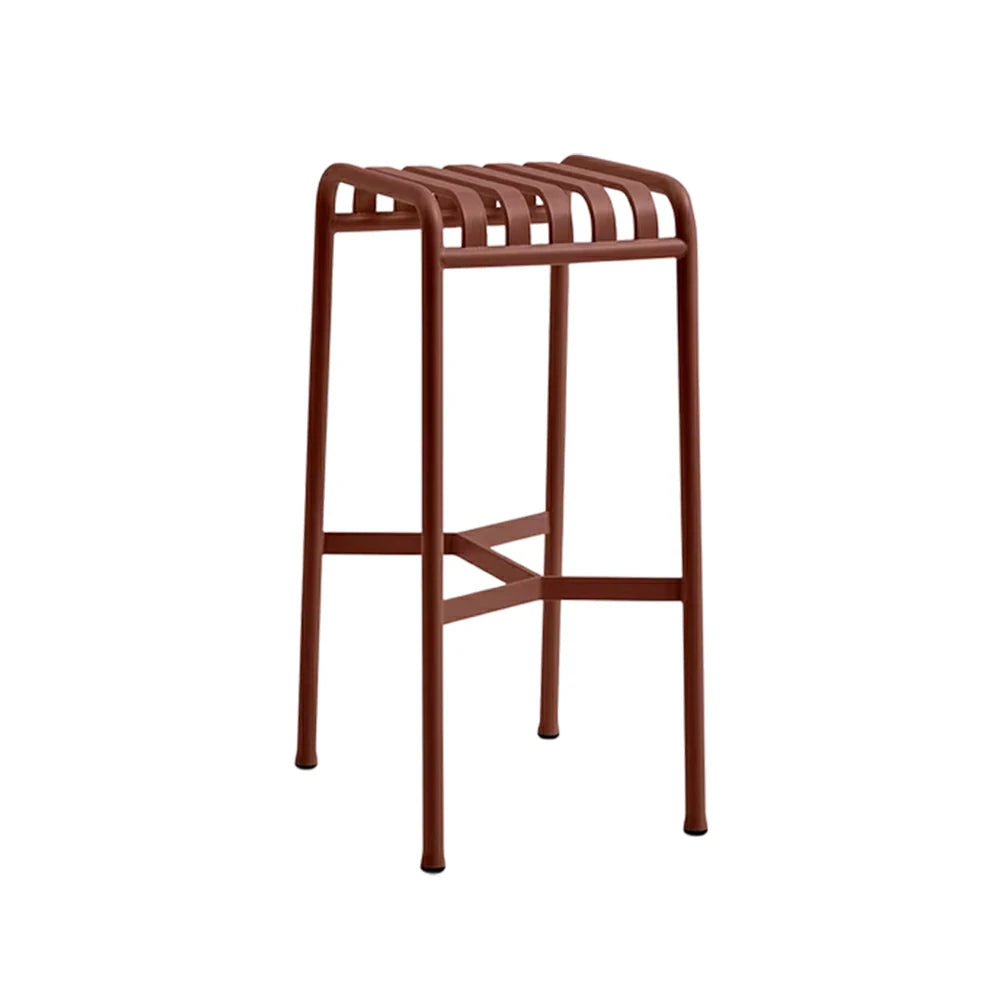 SOLARA Outdoor Metal Seating Collection - Bench, Lounger, Bar Stool & Dining Chair, Heavy-Duty Steel Frame, Weather-Resistant Finish - Wine