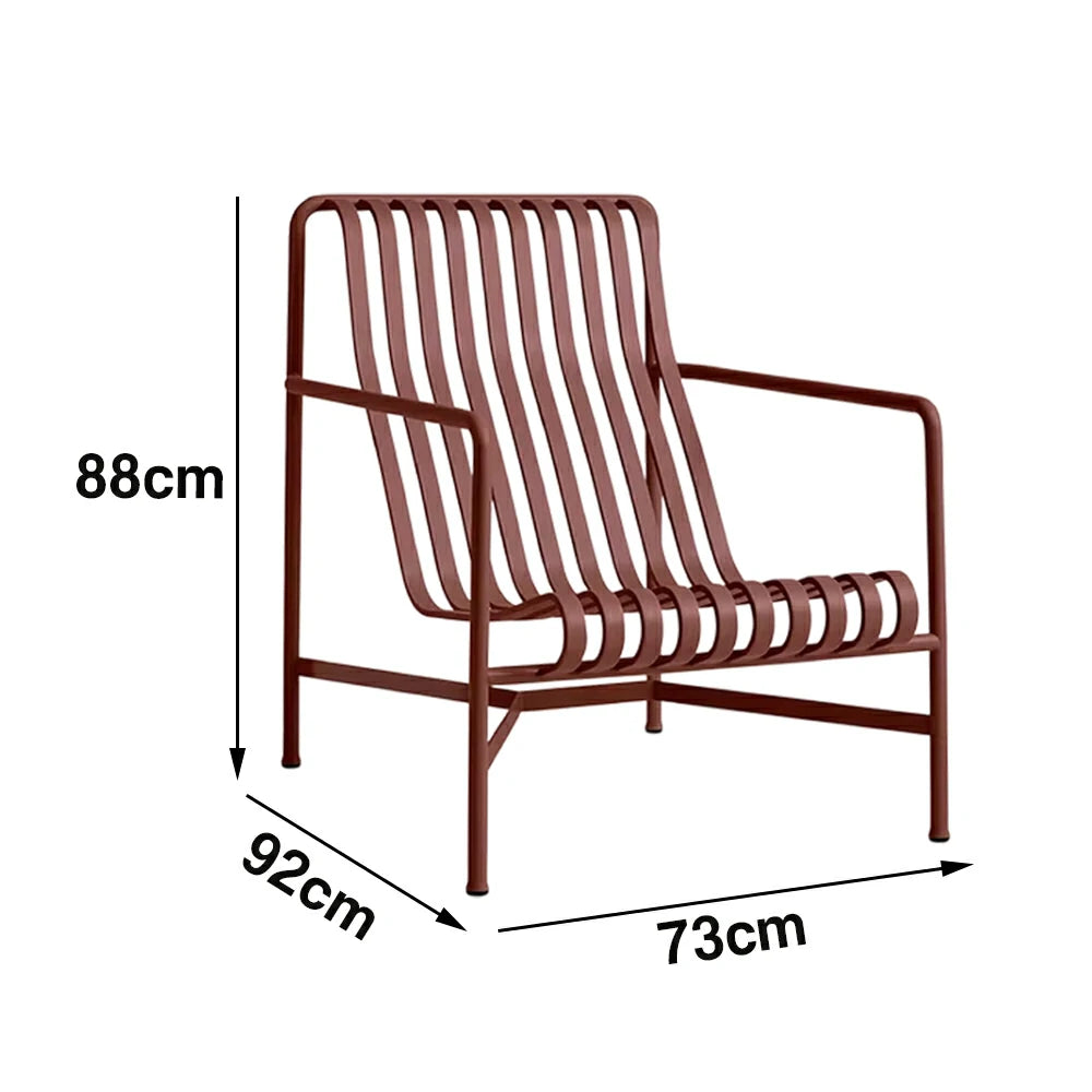 SOLARA Outdoor Metal Seating Collection - Bench, Lounger, Bar Stool & Dining Chair, Heavy-Duty Steel Frame, Weather-Resistant Finish - Wine