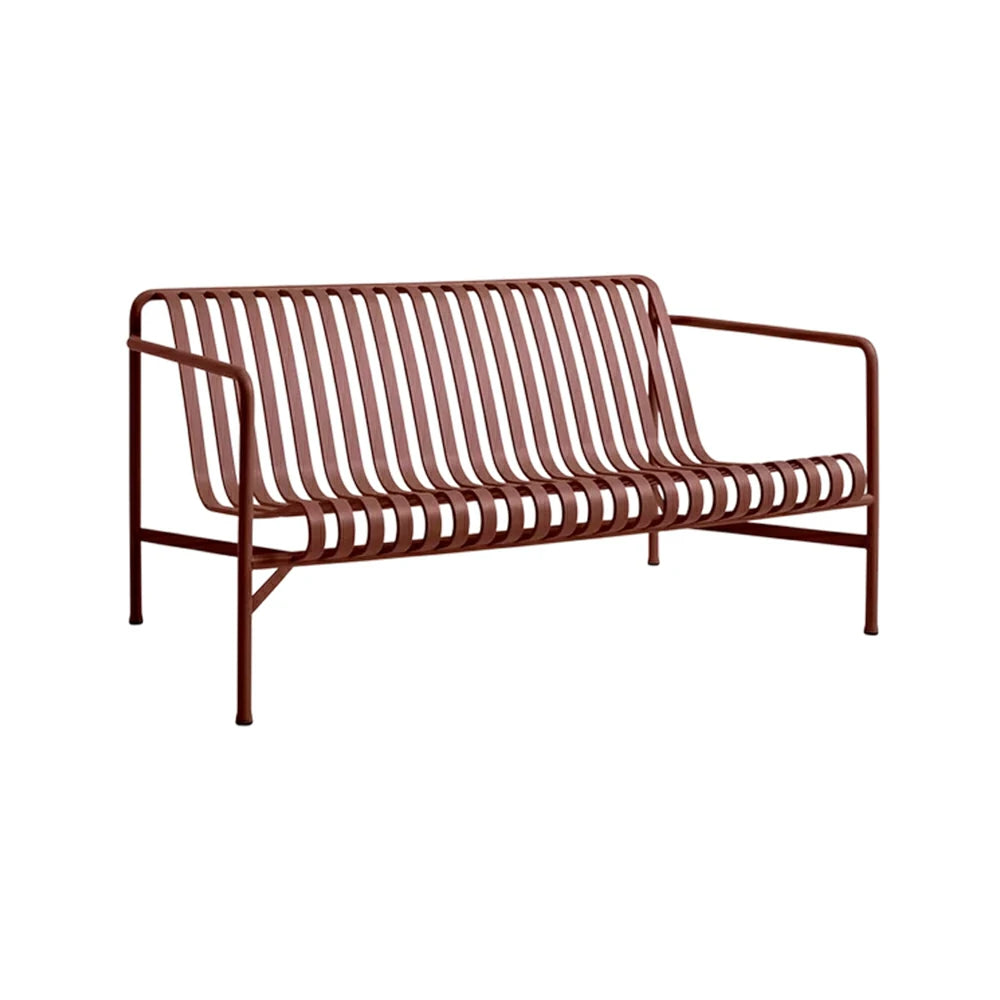 SOLARA Outdoor Metal Seating Collection - Bench, Lounger, Bar Stool & Dining Chair, Heavy-Duty Steel Frame, Weather-Resistant Finish - Wine