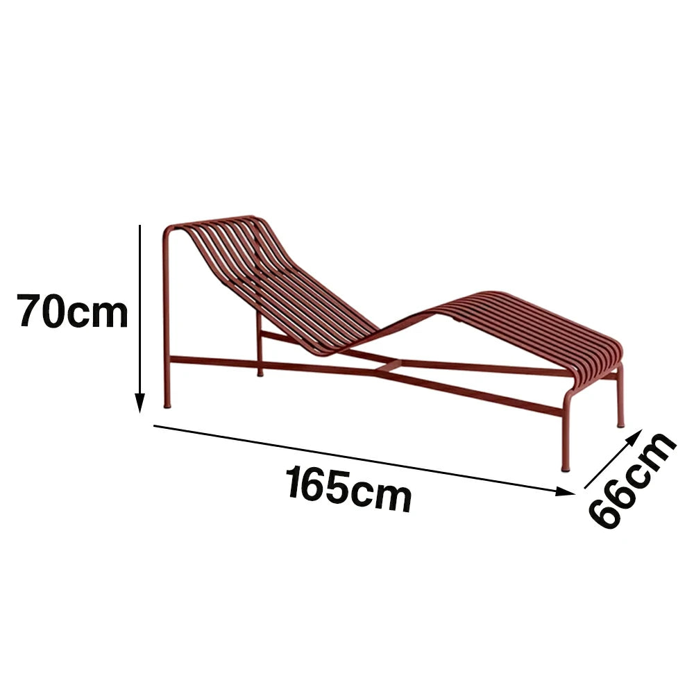 SOLARA Outdoor Metal Seating Collection - Bench, Lounger, Bar Stool & Dining Chair, Heavy-Duty Steel Frame, Weather-Resistant Finish - Wine