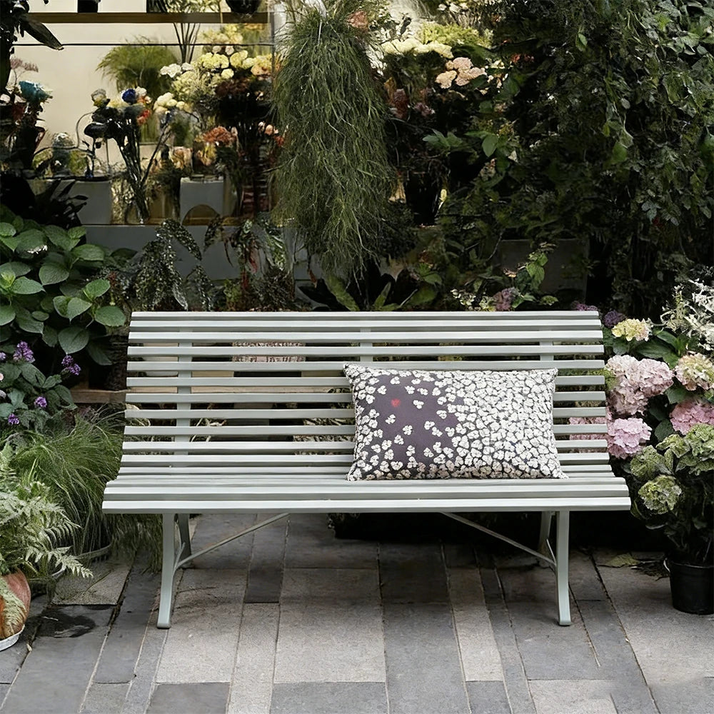 SOLARA 150/200cm Outdoor Bench - High-Strength Iron Frame, Weather-Resistant Coating, Modern Curved Design, Perfect for Gardens, Patios & Commercial Spaces - Green