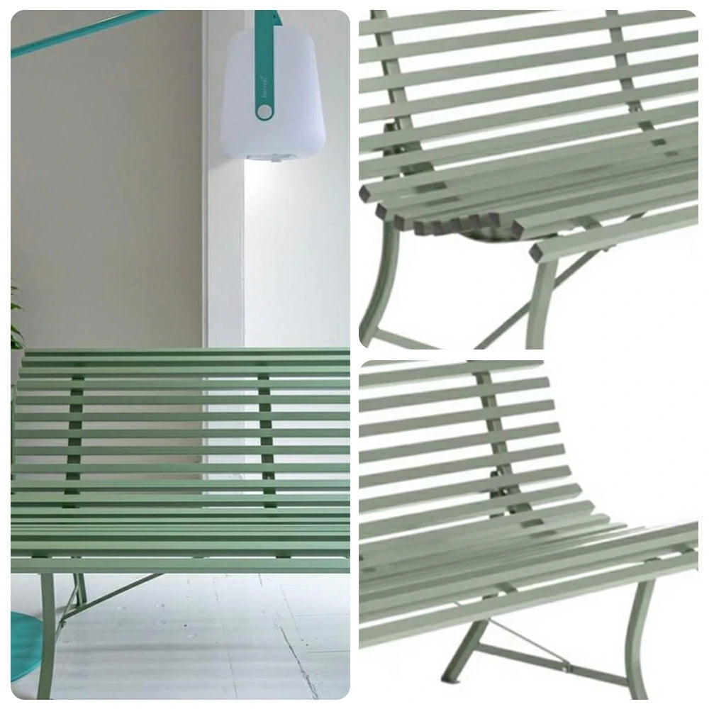 SOLARA 150/200cm Outdoor Bench - High-Strength Iron Frame, Weather-Resistant Coating, Modern Curved Design, Perfect for Gardens, Patios & Commercial Spaces - Green