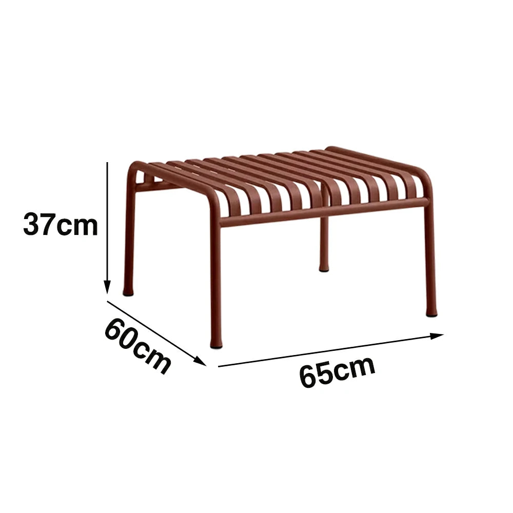 SOLARA Outdoor Metal Furniture Collection - Coffee Table, Long Table, Low Table & Dining Table, Heavy-Duty Steel Frame, Weather-Resistant Finish - Wine