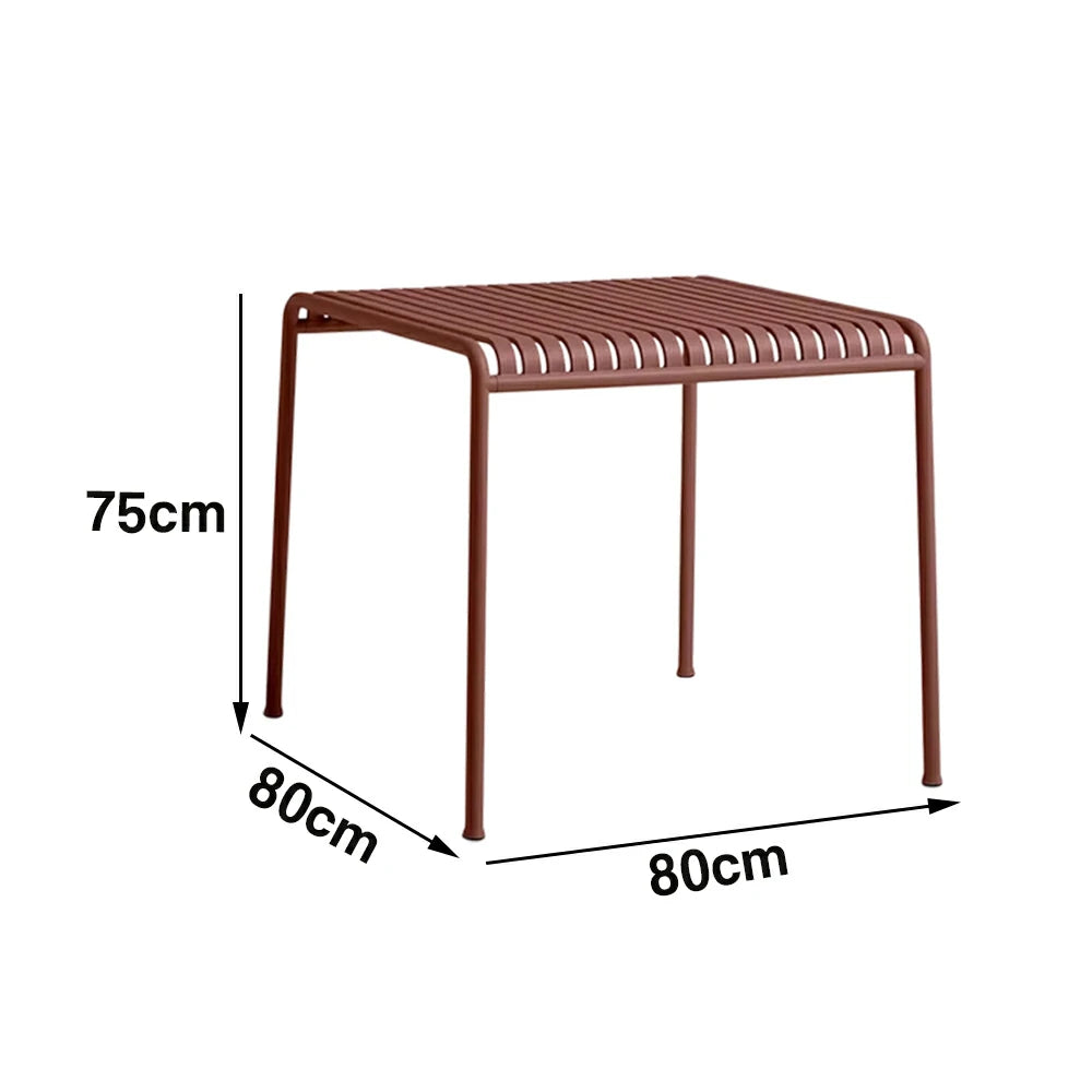 SOLARA Outdoor Metal Furniture Collection - Coffee Table, Long Table, Low Table & Dining Table, Heavy-Duty Steel Frame, Weather-Resistant Finish - Wine