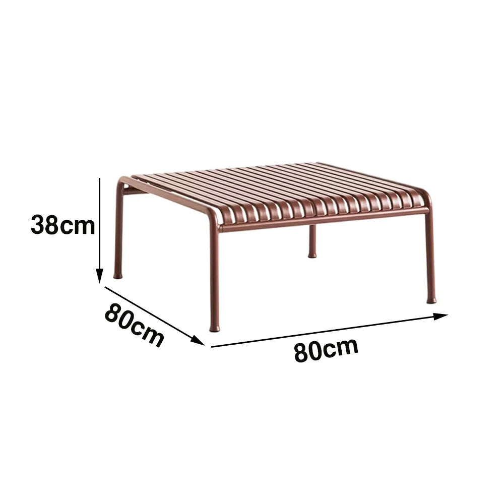 SOLARA Outdoor Metal Furniture Collection - Coffee Table, Long Table, Low Table & Dining Table, Heavy-Duty Steel Frame, Weather-Resistant Finish - Wine