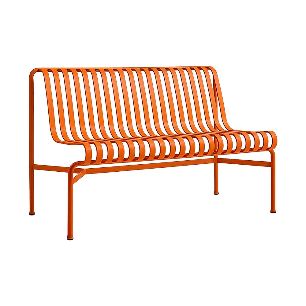 SOLARA Outdoor Metal Seating Collection - Bench, Lounger, Bar Stool & Dining Chair, Heavy-Duty Steel Frame, Weather-Resistant Finish - Orange