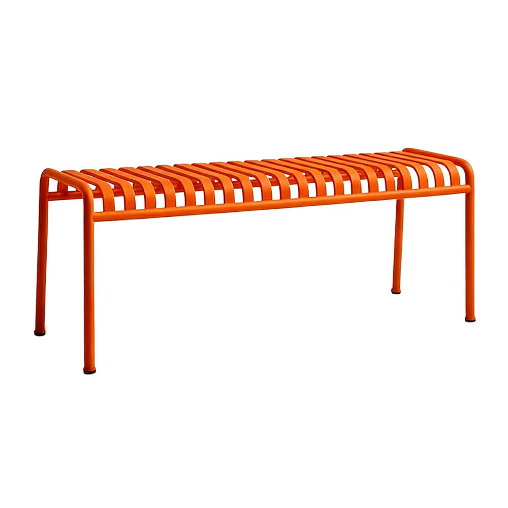 SOLARA Outdoor Metal Seating Collection - Bench, Lounger, Bar Stool & Dining Chair, Heavy-Duty Steel Frame, Weather-Resistant Finish - Orange
