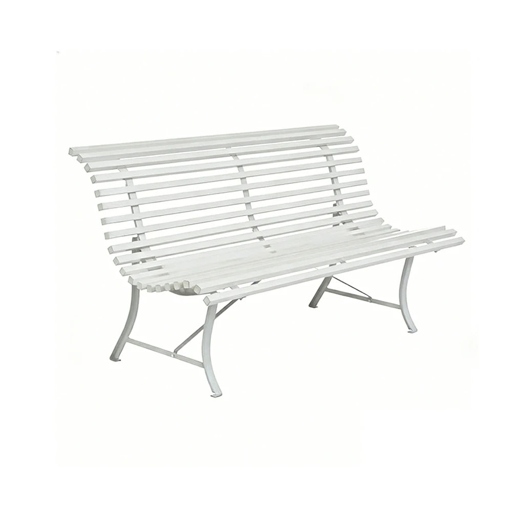 SOLARA 150/200cm Outdoor Bench - High-Strength Iron Frame, Weather-Resistant Coating, Modern Curved Design, Perfect for Gardens, Patios & Commercial Spaces - White