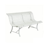 SOLARA 150/200cm Outdoor Bench - High-Strength Iron Frame, Weather-Resistant Coating, Modern Curved Design, Perfect for Gardens, Patios & Commercial Spaces - White