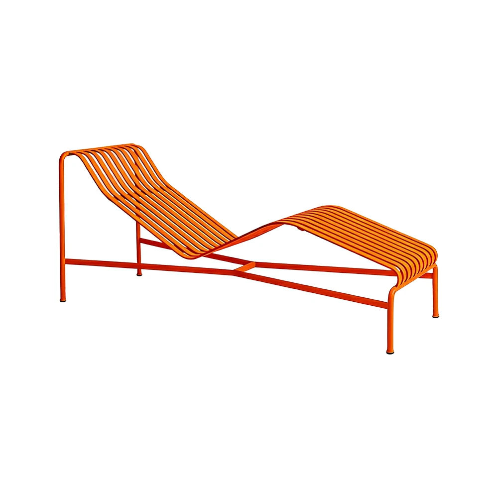 SOLARA Outdoor Metal Seating Collection - Bench, Lounger, Bar Stool & Dining Chair, Heavy-Duty Steel Frame, Weather-Resistant Finish - Orange