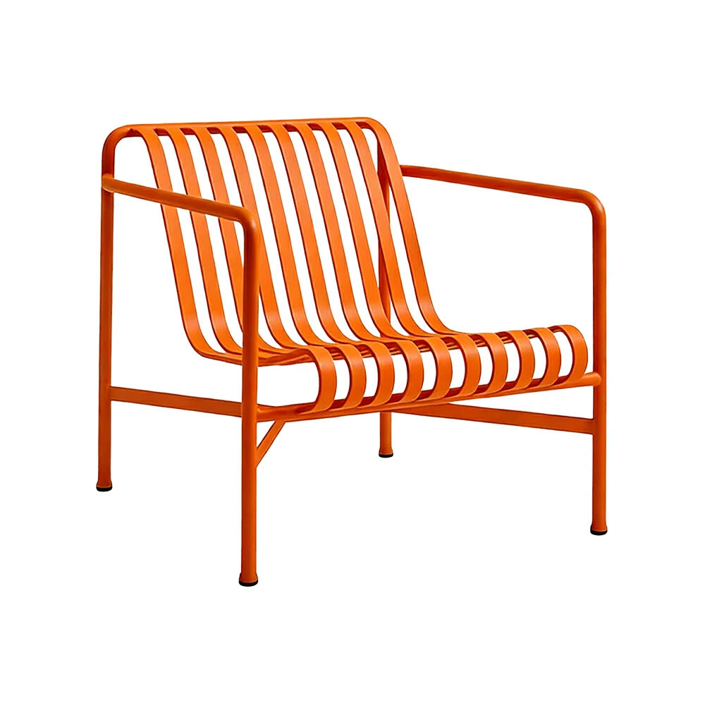 SOLARA Outdoor Metal Seating Collection - Bench, Lounger, Bar Stool & Dining Chair, Heavy-Duty Steel Frame, Weather-Resistant Finish - Orange