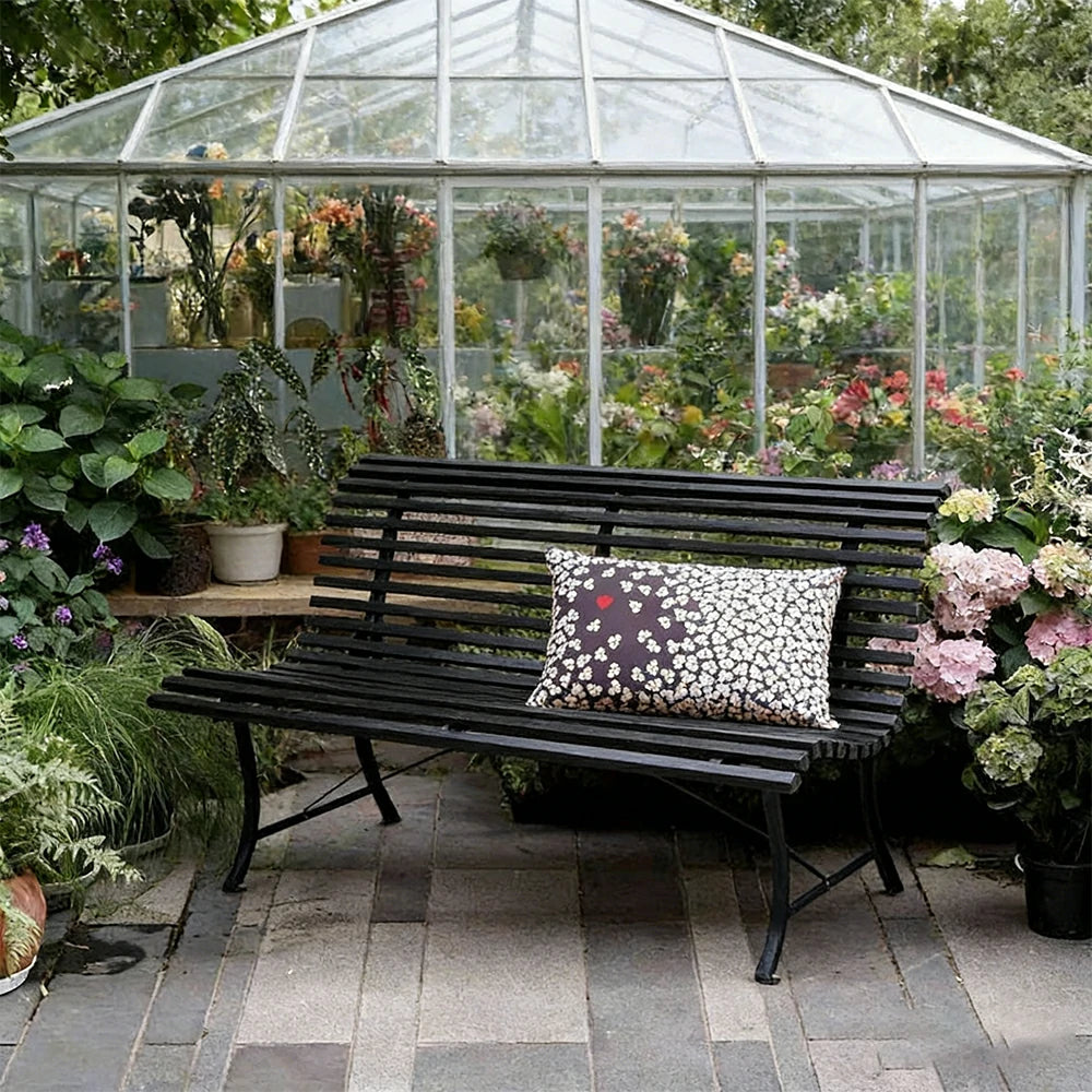 SOLARA 150/200cm Outdoor Bench - High-Strength Iron Frame, Weather-Resistant Coating, Modern Curved Design, Perfect for Gardens, Patios & Commercial Spaces - Black