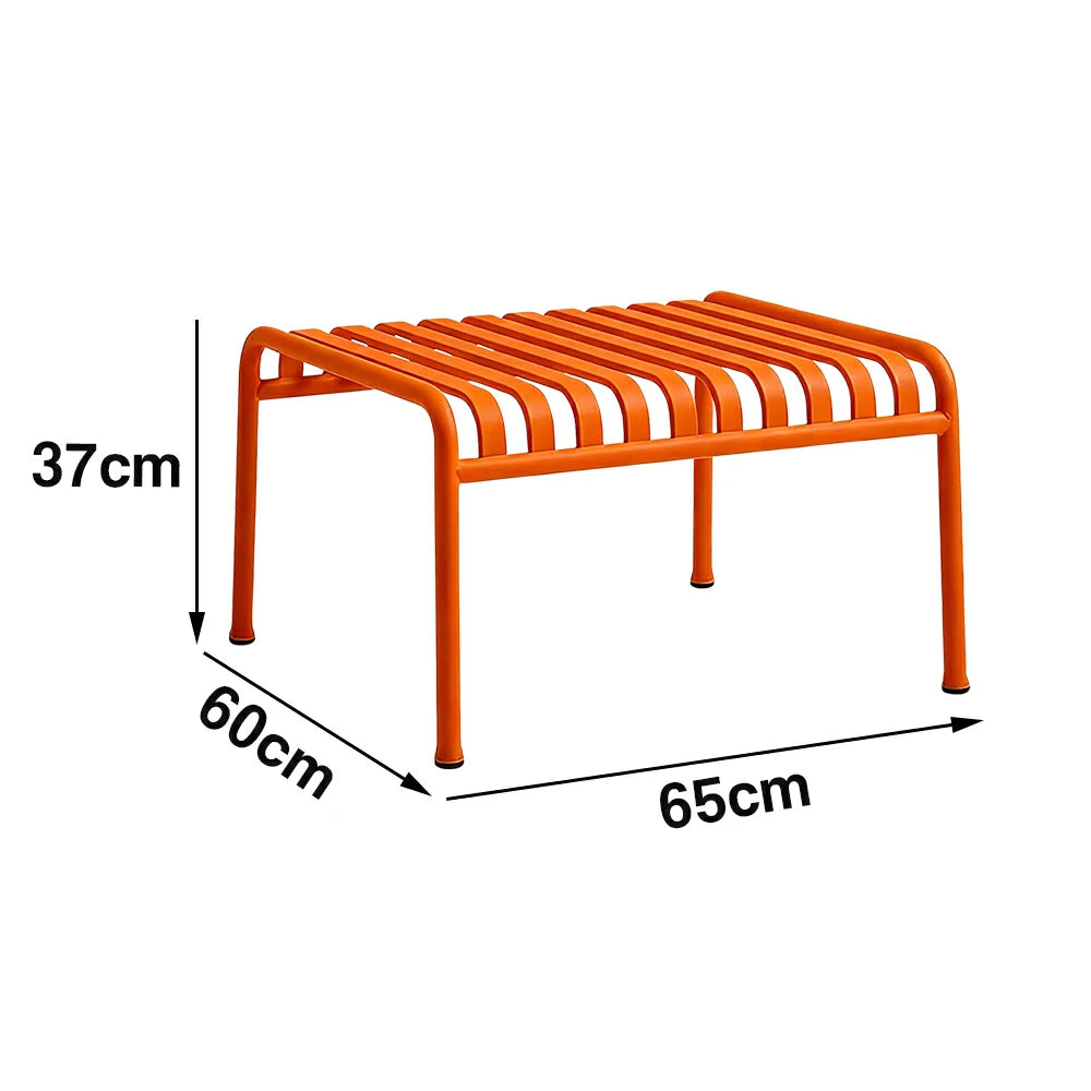 SOLARA Outdoor Metal Furniture Collection - Coffee Table, Long Table, Low Table & Dining Table, Heavy-Duty Steel Frame, Weather-Resistant Finish - Orange