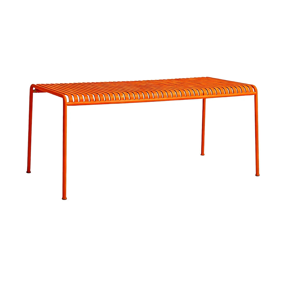 SOLARA Outdoor Metal Furniture Collection - Coffee Table, Long Table, Low Table & Dining Table, Heavy-Duty Steel Frame, Weather-Resistant Finish - Orange
