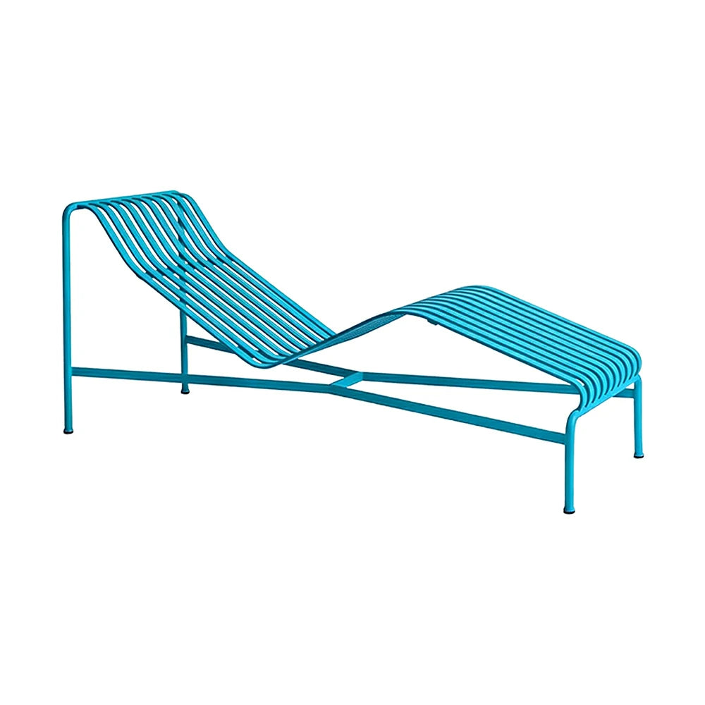 SOLARA Outdoor Metal Seating Collection - Bench, Lounger, Bar Stool & Dining Chair, Heavy-Duty Steel Frame, Weather-Resistant Finish - Light Blue