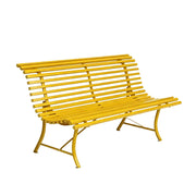 SOLARA 150/200cm Outdoor Bench - High-Strength Iron Frame, Weather-Resistant Coating, Modern Curved Design, Perfect for Gardens, Patios & Commercial Spaces - Yellow