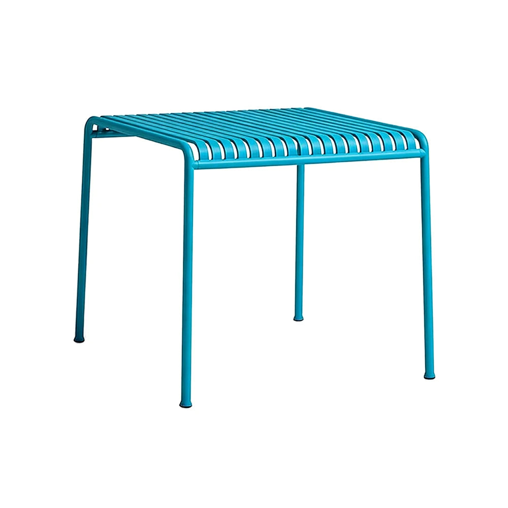SOLARA Outdoor Metal Furniture Collection - Coffee Table, Long Table, Low Table & Dining Table, Heavy-Duty Steel Frame, Weather-Resistant Finish - Light Blue