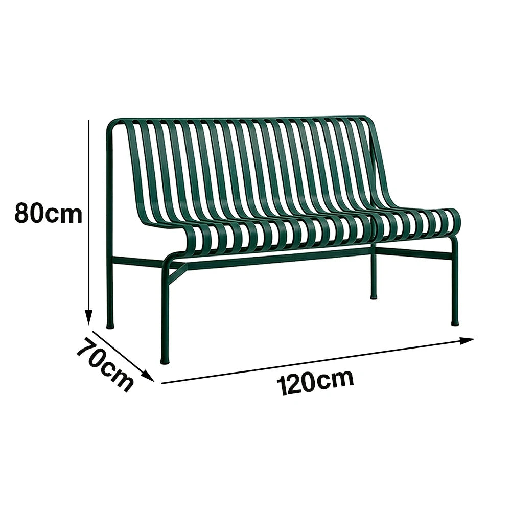 SOLARA Outdoor Metal Furniture Collection - Dining Table, Dining Chair & Lounger, Heavy-Duty Steel Frame, Weather-Resistant Finish - Green